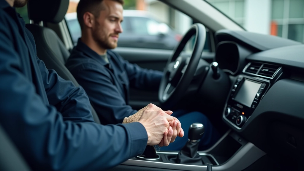 Pulizia professionale dell'interno di un'auto