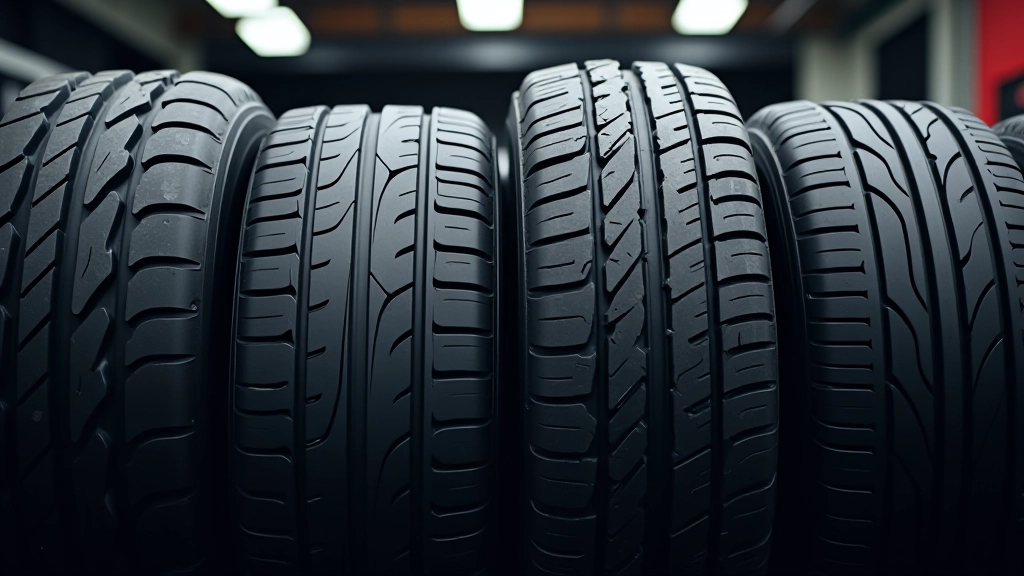 Selezione di diversi tipi di pneumatici per auto, invernali ed estivi