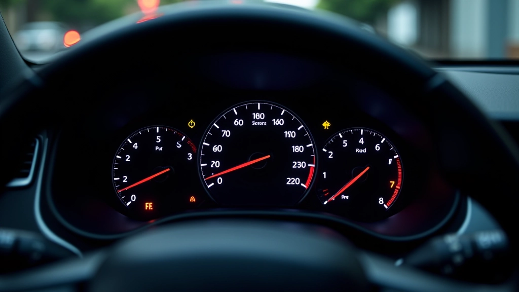 Cruscotto di un'auto moderna con spie illuminate